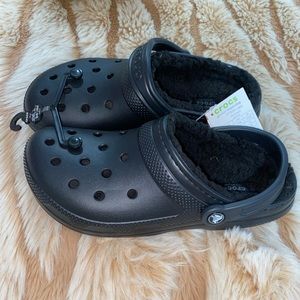 Fleece lined black crocs